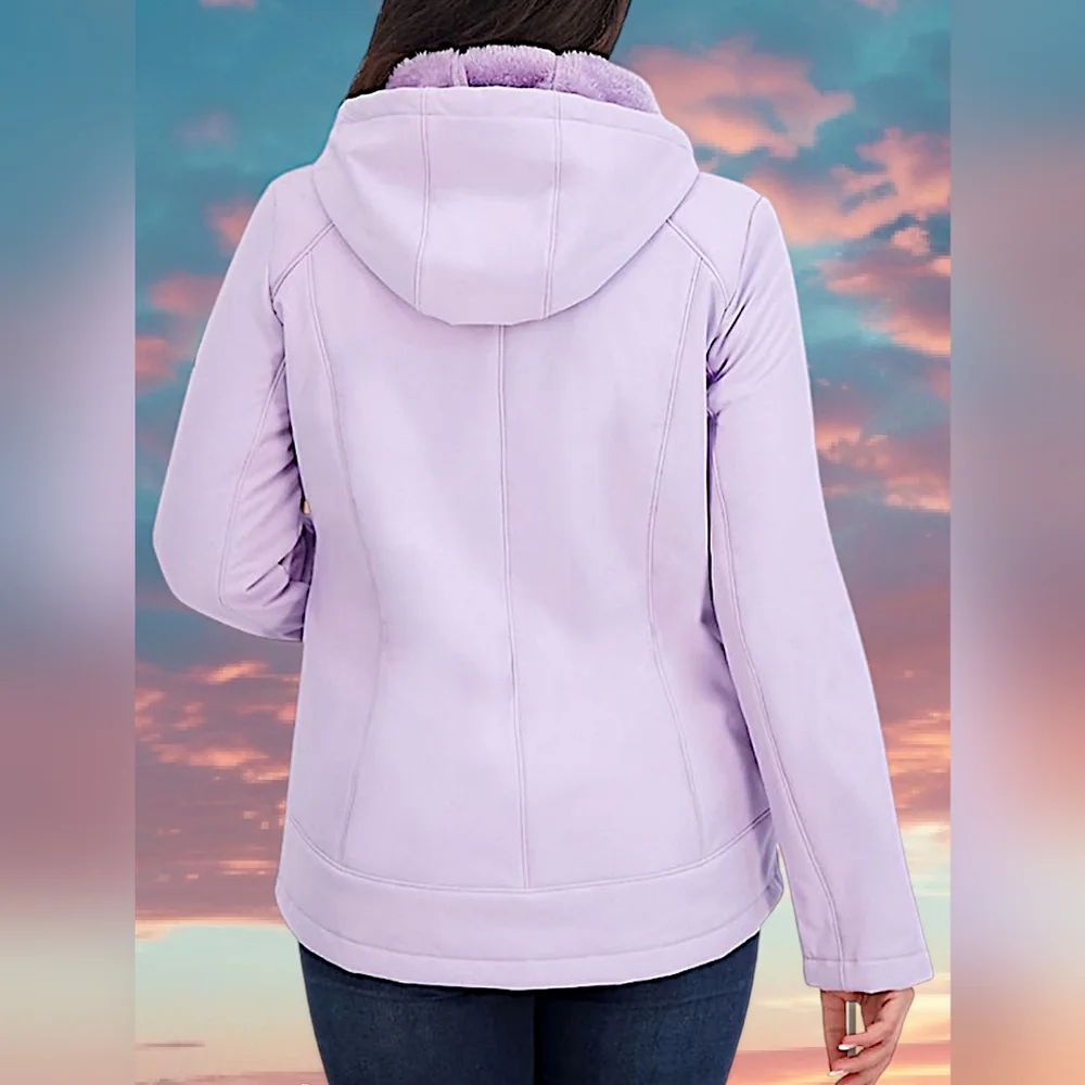 NWT XXL Plush Fleece Lined Water Resistant Jacket Detachable Hood & Zip Pockets - Picture 6 of 11